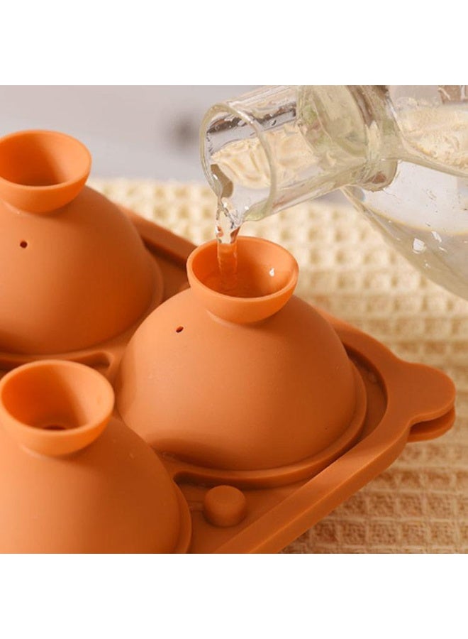 Spaceshoop Silicone Ice Ball Maker Mold 4 Cavity Large Sphere Ice Tray with Lid Flexible and Easy Release BPA Free for Cocktails Whiskey and Iced Coffee Multicolor - Image 3